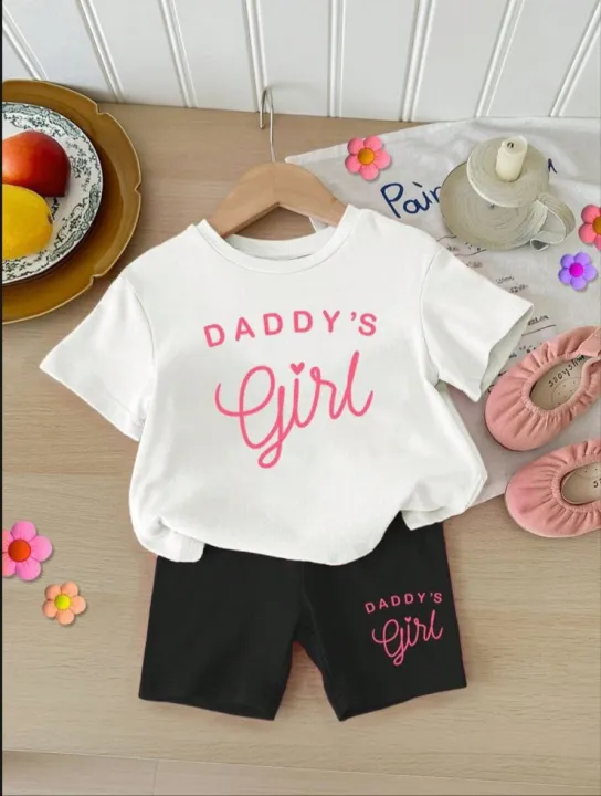 T-shirt And Short Pant For Kids Baby Girls Round Neck Short Sleeves Tee Tops Clothes Sets Dresses Outfit Suit For Unisexual Jannat Place | Daraz.pk