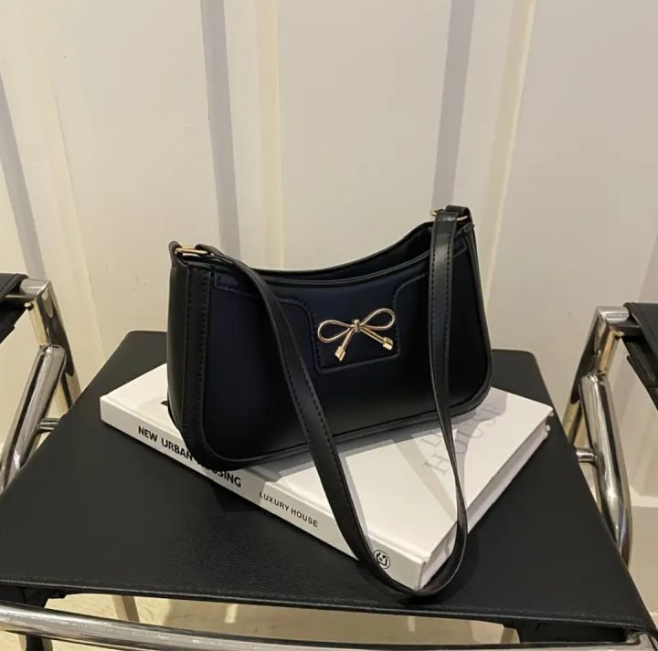 Fashion Black Synthetic Leather Summer Shoulder Bag for Women – Tote Crossbody Handbag | Daraz.pk