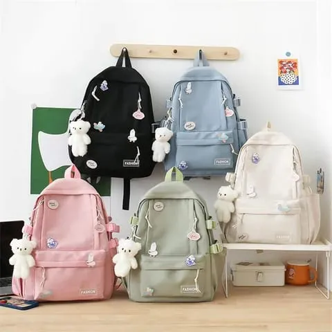 School Bag for Girls – All-Season Mesh Nylon Japanese Fashion Multi-Pocket Backpack for Teenagers & Students | Daraz.pk